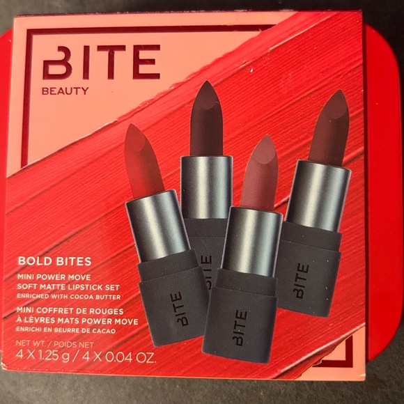 Bite Beauty BOLD BITES Mini Power Move Soft Matte Lipstick Set of 4 - Picture 1 of 2
